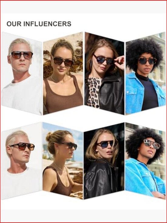 Retro Aviator Sunglasses Polarized Square Designer Inspired Shades main image 6